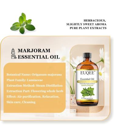 EUQEE Marjoram Essential Oil 118ml - Pure Natural Aromatherapy Oil for Diffusers and Humidifiers at Home - Buy Online on GoSupps.com