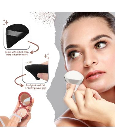 QLines Powder Puff 4 Pcs - Triangle Powder Puffs - Soft & Resuable Foundation Makeup Sponge with Silky Ribbon - Perfect for Pressed and Loose Powder Dry & Wet Makeup Black & White 4Pcs - Buy Online on GoSupps.com