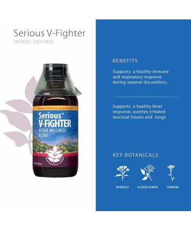 WishGarden Herbs Serious V-Fighter Tincture - Respiratory Immune Activator for Irritated Lungs, Body Aches, Fever - 2oz - Buy Online on GoSupps.com