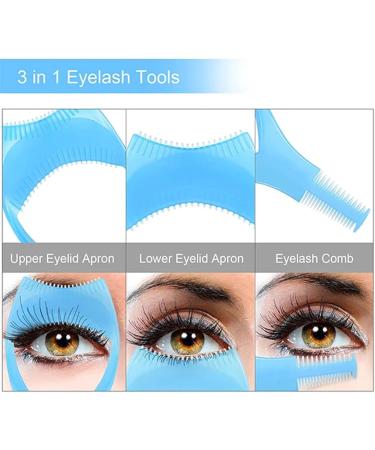 OSEVIO Interferek Eyelash Tool Interferek Mascara Application 3in1 Eyelashes Tools Mascara Shield Applicator Guard Reusable False Eyelash Applicator Tool Brush (Blue 3) - Buy Online on GoSupps.com
