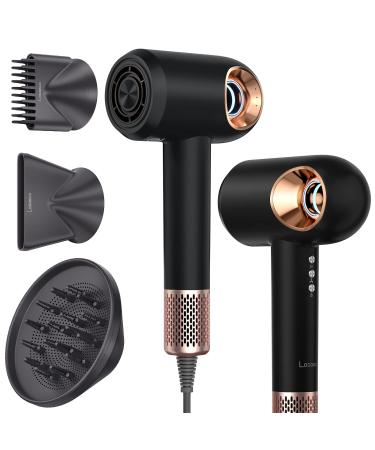 1600W Professional Ionic Hair Dryer with Diffuser Brushless 110 000 RPM Motor 4 Temperatures and 3 Speeds Quiet Hairdryer for Travel and Home