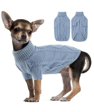 Pets dog sweater Small dogs turtleneck pet sweater cat sweater clothing pet mantle puppy sweater for small pomeranian chihuahua bulldogge dackel mops yorkie hazeblue l l hazeblau