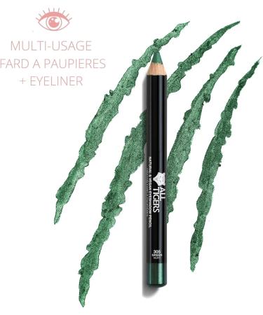 ALL TIGERS - Vegan Eyeshadow - Highly Pigmented - Natural Ingredients - Green Shade "Foresee your success" 305 - 3 in 1 Eye Pencil - Long Lasting - Cruelty-free - Buy Online on GoSupps.com