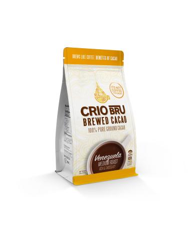 Crio Bru Brewed Cacao: Venezuela Medium Roast (Maracaibo) 284g (10oz) Bag | 100% Pure Ground Cacao | Great Substitute to Herbal Tea and Coffee | Honest Energy | Keto Whole 30 Paleo Organic Non-GMO
