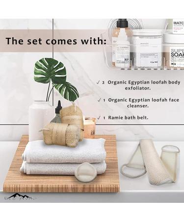 Buy Superior Egyptian Loofah Body Sponge & Bath Belt | 100% Organic Exfoliating Facial Loofah - Hypoallergenic for Men & Women - Buy Online on GoSupps.com