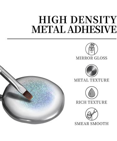 KYDA Holographic Laser Nail Painting Gel Silver Metallic Gel Polish Chrome Nail Polish Gel Laser Rainbow Effect Painted Gel for DIY Nail Art-3ml Mini size - Buy Online on GoSupps.com