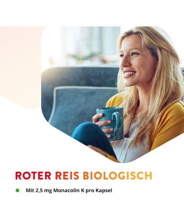 Vital Red Rice Organic Dietary Supplement - 120 Vegan Capsules for Cholesterol Regulation | 100% Organic 2.5mg Monacolin K - Buy Online on GoSupps.com