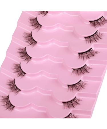 ALICE 1 Natural Cat Eye 3D Curl Half Strip Mink False Lashes - 7 Pairs Pack for Soft, Wispy, Natural Look - Buy Online on GoSupps.com