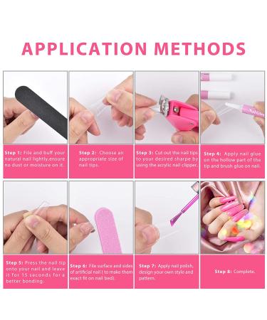 MORGLES 500pcs Clear Coffin Nail Tips Set - Professional Acrylic Nails Kit with Glues, Clipper, Files, and Cuticle Tools - Buy Online on GoSupps.com