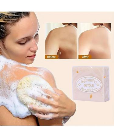 Natural Rice Milk Soap Natural Thai Handmade Rice Soap - Rice Lightening Soap With Rice Extract Cleansing And Moisturising Skin Whitening Soap For Face & Body Bath Supplies - Buy Online on GoSupps.com