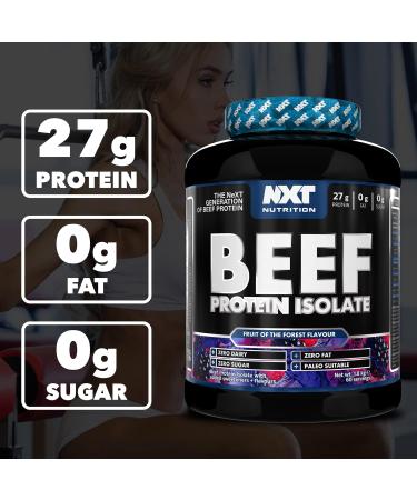 NXT Nutrition Beef Protein Isolate Powder - Protein Powder High in Natural Amino Acids - Paleo Keto Friendly - Dairy and Gluten Free - Muscle Recovery | 1.8kg Fruits of The Forest - Buy Online on GoSupps.com
