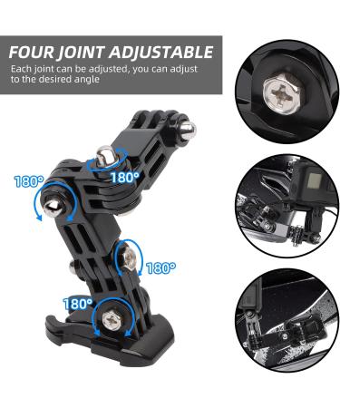 Quotre Camera Helmet Bracket Kit - Universal 3-Way Swivel Accessory for Action Cameras - Compatible with Insta 360 & GoPro Hero - Buy Online on GoSupps.com