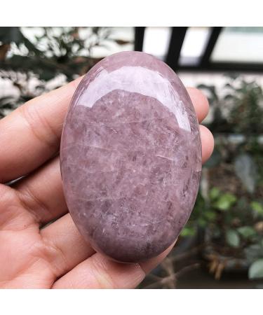 Fekuar Oval Strawberry Quartz Palm Stone - Polished Healing Crystal for Chakra Balancing - Buy Online on GoSupps.com