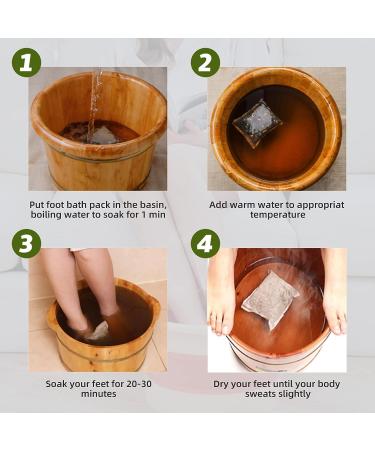 Lymphatic Drainage Ginger Foot Leg Slimming Bath Bag - Natural Mugwort Herb - Foot Reflexology Spa Massage (10pcs) - Buy Online on GoSupps.com