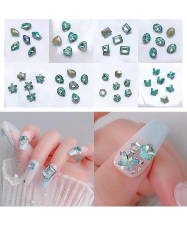 FEIlei 10x/Set Butterfly Nail Rhinestones Square Nail Charms DIY Hearts Nail Art Charms - Buy Online on GoSupps.com