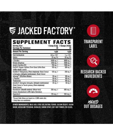 Jacked Factory Nitrosurge Shred Max Preworkout - High-Performance Thermogenic Pre Workout Powder with L Citrulline Acetyl L Carnitine Organic Caffeine - 80 Servings Cherry Bomb & Watermelon Peach - Buy Online on GoSupps.com