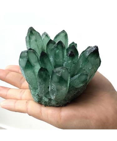 Green Crystal Stone Cluster Crystals Quartz Beautiful Irregular Home Charm Decoration Specimen Therapy Yoga Balance Crystal Cluster (Color : Green Size : 600-700g) 600-700g Green
