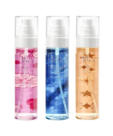 Body Spray for Women Fragrance Mist Gift Set Pack of 3 Each 3.4 Fl Oz Total 10.2 Fl Oz Cherry Blossoms Stars Night Floral