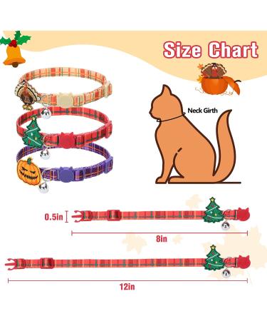TAILGOO Breakaway Cat Collars with Bell - 3 Pack for Kittens, Puppies, and Tiny Pets - Thanksgiving, Christmas, Pumpkin Design - Buy Online on GoSupps.com