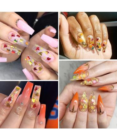 Fall Leaf Glitter Nail Sequins - 24 Colors Holographic Maple Leaf Art Flakes - Autumn Manicure Decorations - 2Boxes - Buy Online on GoSupps.com