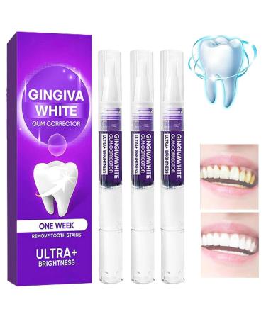 3PCs Liacsy Gingivawhite Gum Corrector Liacsy Gum Corrector Purple Teeth Whitening Pen Gum Gel Tooth Stain Removal Color Corrector Gum Health Stain Removal