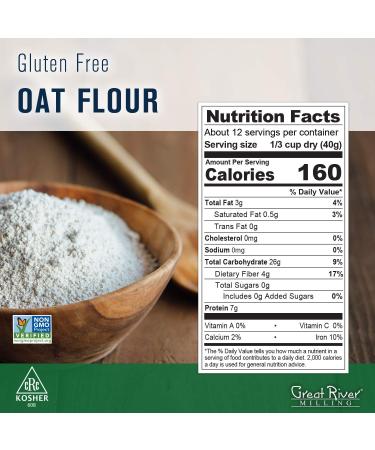 Great River Milling Gluten Free Oat Flour 18 Oz - Pack of 4 | Premium Quality Oats for Baking | Buy Now! - Buy Online on GoSupps.com