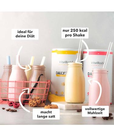 Vitalbodyplus Dailyshake 8 Series Package - 8 x 30g Low-Calorie Meal Replacement Shakes for Weight Loss | 250 Kcal per Shake Quick & Delicious - Buy Online on GoSupps.com