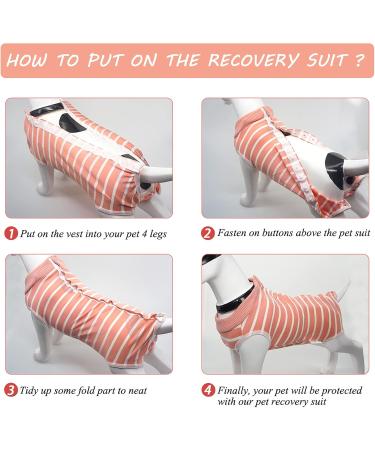 Buy Hipet Recovery Suit for Dogs & Cats - XXL Pink Striped | Post-Surgery Wound Protection & Licking Prevention - Buy Online on GoSupps.com