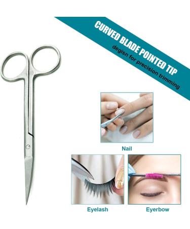 Krisp Beauty Stainless Steel Scissors Set - 2 PCS Nail & Cuticle / Manicure Scissors Kit - Straight & Curved Blades for Beard Mustache Nose Hair Ear Hair Eyebrow & Eyelash Cutting - Buy Online on GoSupps.com