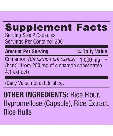 Cinnamon Dietary Supplement Capsules 1000 mg 400 Count Supports Metabolism & Overall Wellness Vegetarian Non-GMO Allergen-Free - Exclusive Vitamin Guide Included - Buy Online on GoSupps.com