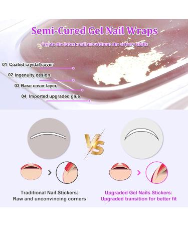 22 STK Rose Red Glitter Nail Film - Self-Adhesive Gel Nail Polish Stickers | Long-Lasting UV Foils for Salon-Quality Manicure - Buy Online on GoSupps.com