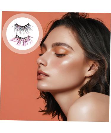 FRCOLOR 6 Pairs Fake Eyelashes Cosmetic Fake Lashes Colored Lash Adhesives False Eyelashes Segmented False Eyelashes Glitter Lashes Glitter Eye Lashes Faux Lashes Christmas Miss Fiber - Buy Online on GoSupps.com