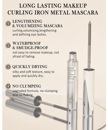 Washable Metal Rod 3D Mascara-1Pcs Waterproof Black Extra Slim Tubing Mascara Volume and Length Long Lasting Smudge-proof Curling Eyelash Iron Brush Wand Mascara Mother's Day Gift for Women-01Black 1pcs Black - Buy Online on GoSupps.com