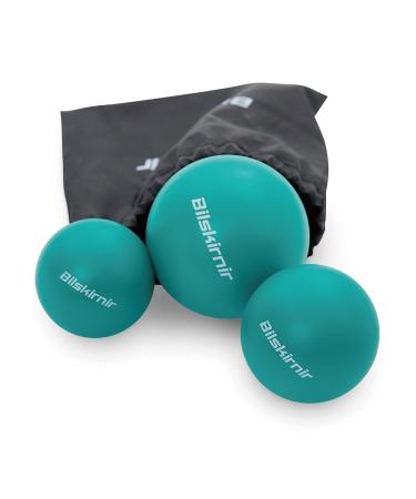 Massage Ball Set for deep Tissue Release ,Trigger Point Therapy & Myofascial Release,Muscle Knots Pain Relief -Set of 3- Large Massage Ball with Two Soft Therapy Lacrosse Massage Balls