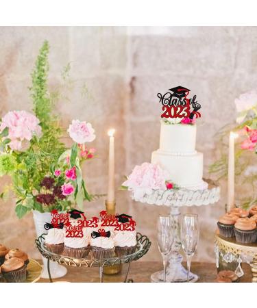 Xsstarmi 25 Pack 2023 Graduation Theme Cake Topper Class of 2023 Cupcake Toppers Glitter Class of 2023 Grad Cap Diploma Cupcake Picks 2023 Graduation Party Cake Decorations Supplies Red Style06-red - Buy Online on GoSupps.com