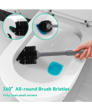 Modern 2-in-1 Toilet Plunger and Brush Combo Set with Holder - Gray, Heavy Duty Bathroom Cleaning Tool - Buy Online on GoSupps.com