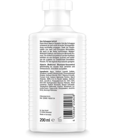  Alpecin Alpecin Medicinal Pack of 2 concentrated anti-dandruff shampoos 200 ml Against dandruff and itching of oily hair Provides lasting relief from dandruff on the scalp - Buy Online on GoSupps.com