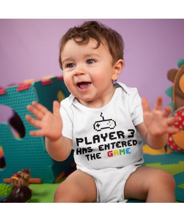 ART HUSTLE Player 3 Short Sleeve Bodysuit | Baby Boy/Girl 6-9 Months White - Buy Online on GoSupps.com