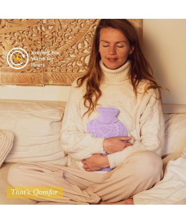 Premium 1.8L Heat Bottle with Soft Knitting Cover - Cozy Hot Water Bottle for Children & Adults | Pain Relief & Comfort - Purple - Buy Online on GoSupps.com