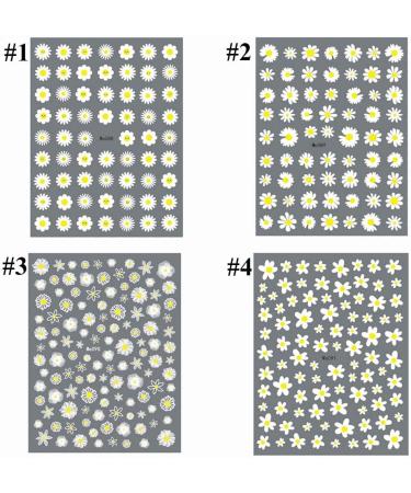 Nail Decorations Sunflower Daisy Designs Self-adhesive Nail Art Sticker Flowers Nail Sticker Nail Jewelry Accessories Nail Art Decorations(2) Style2 - Buy Online on GoSupps.com