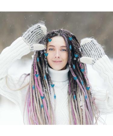 Braids Blue Butterfly Hair Jewelry for Women - Pack of 20 Spiral African Dreadlock Accessories - Buy Online on GoSupps.com