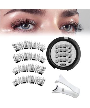 Vaventi Magnetic Lashes Lumentes Magnetic Eyelashes Reusable Magnetic Eyelash Kit Magnetic Lashes Kit False Lashes Waterproof Lightweight Natural Look(Color:52HB-4)