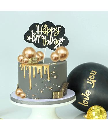 Ball Shaped Cake Insert Toppers DIY Cake Insert Toppers Ball Cake Picks Pearl Ball Cake Toppers for Birthday Party Baby Shower Wedding Anniversary Cake Decoration (Gold) - Buy Online on GoSupps.com