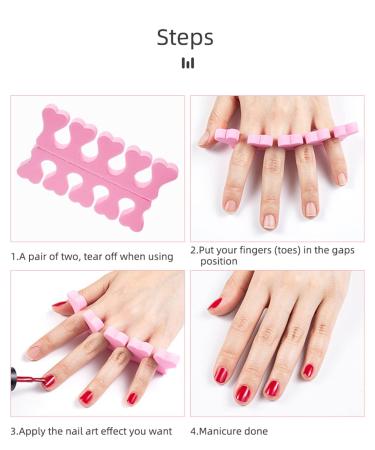 Emivery 50 PCS Pink Nail Art Toe Separators for Manicure & Pedicure - Women and Girls - Buy Online on GoSupps.com