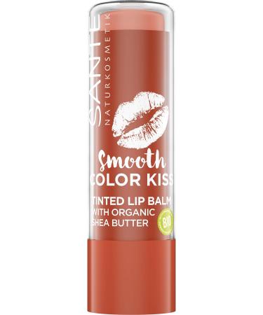 Sante natural cosmetics Smooth color kiss 01 soft coral tinted lip balm with organic shea butter donates moisture delicate fruity fragrance 4.5g 01 soft coral 1 piece (1 Pack)