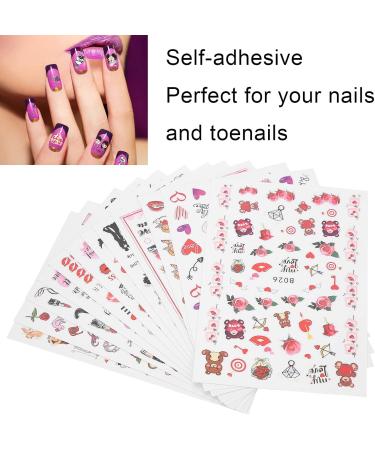 Nail Art Sticker Nail Adhesive Sticker 12 Sheets Non toxic Practical Safe Eco friendly for DIY Nail Art for Household Nail Shop - Buy Online on GoSupps.com
