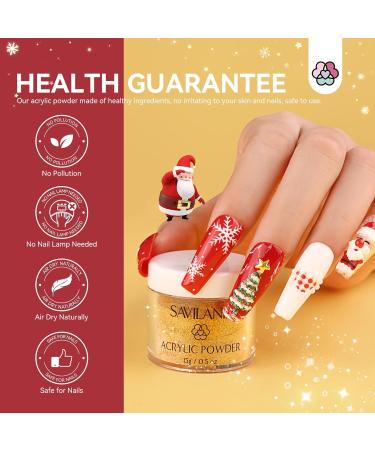 Saviland Christmas Acrylic Powder Set - 6 Colors 15ml Kit for Nail Extension and Carving - Buy Online on GoSupps.com