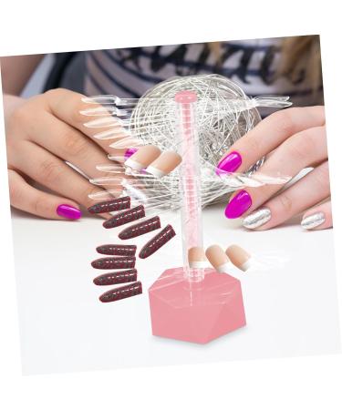 VINTORKY Nail Display Stand Holder Nail Stands for Nail Art Spiral Nail Tips Stand Nail Stand Display Spiral Nail Tips Holder Nail Practice Holder Nail Art Supply Manicure Bracket Acrylic 6.2x6.2cm Pink - Buy Online on GoSupps.com