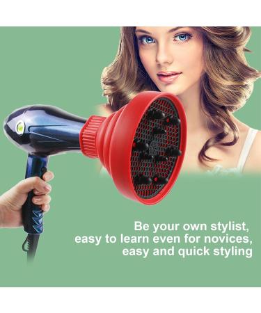 Pzuryhg Hair Dryer Vent Hood | Foldable Silicone Blow Dryer Attachment Heat Resistant Soft Blow Dryer Accessory Multifunctional Hair Styling Supplies for Girls red - Buy Online on GoSupps.com