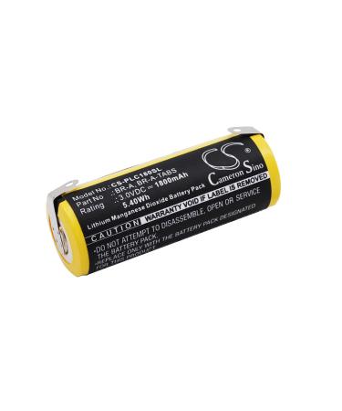 1800mAh Replacement Battery Compatible with Panasonic BR-A BR-A-TABS Memory Back-up Professional Electronics Real-time Clocks Utility metering Wireless Alarms and Security d